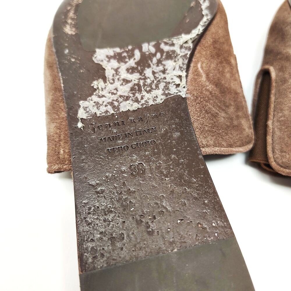 Jenni Kayne Womens 8 38 Shoes Flats Pointed Toe Suede Mules Slip On Brown - Picture 8 of 9